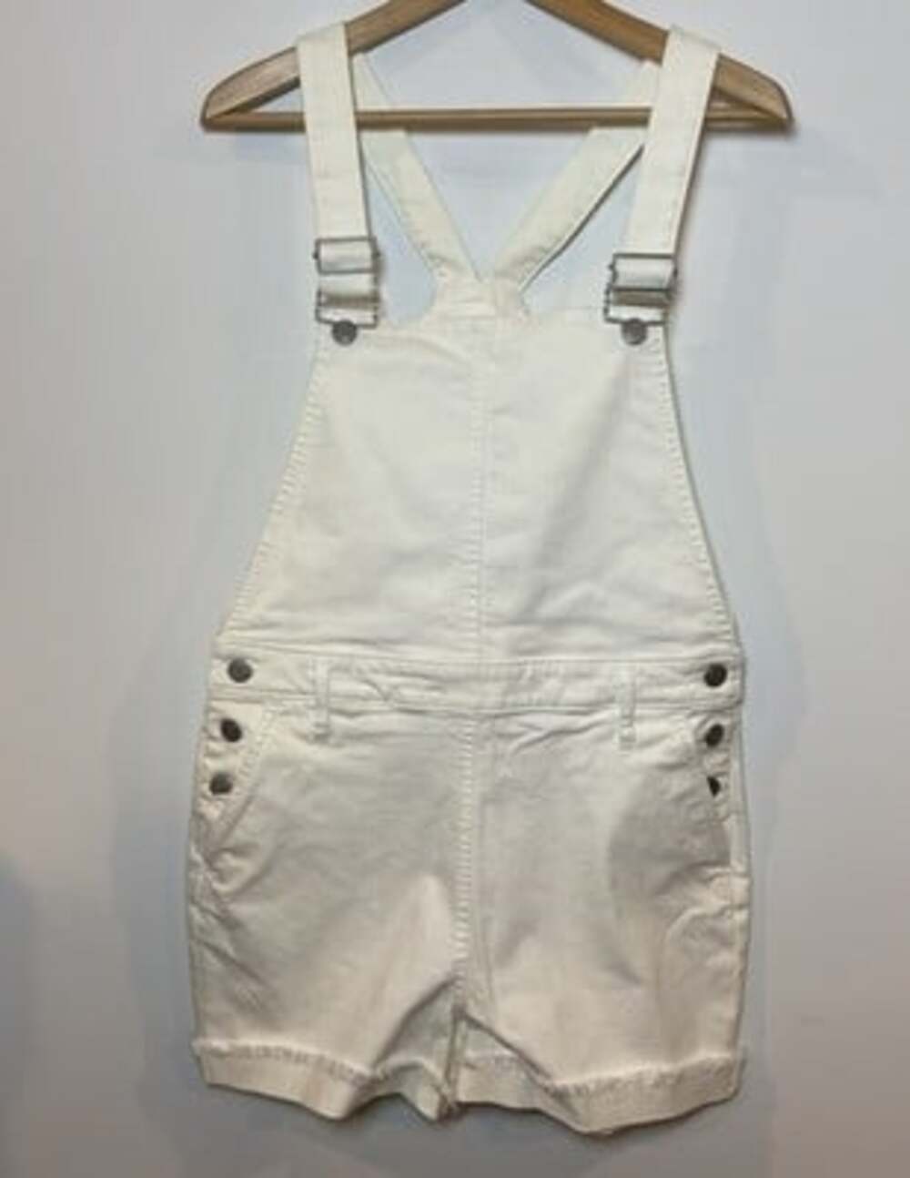 NWT Ann Taylor LOFT Overalls Romper Shorts Cream Size 8 New